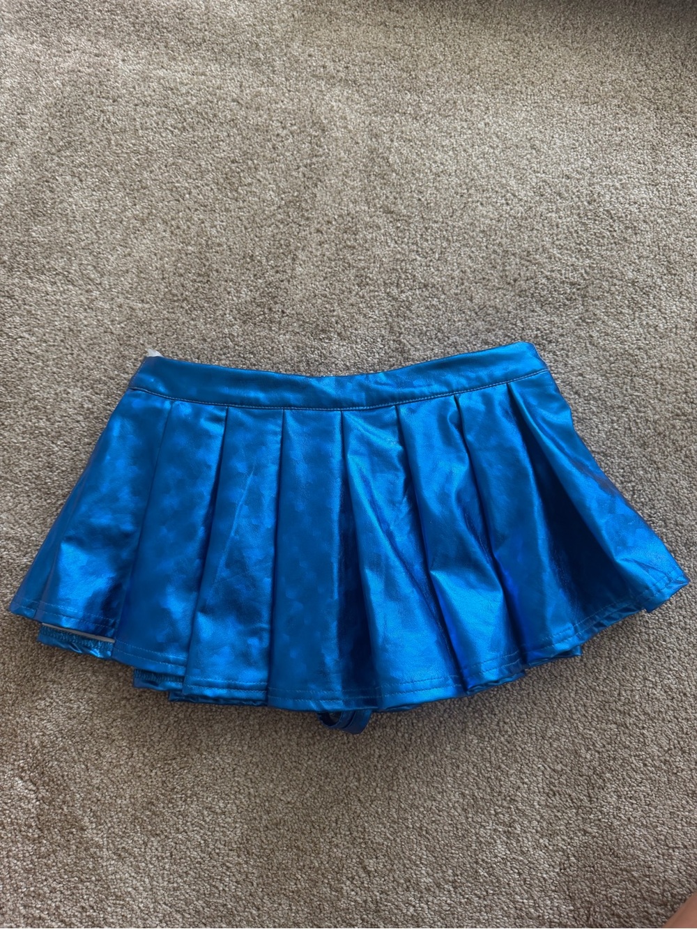 Hot & Delicious Metallic Blue Pleated Mini Skirt